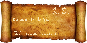Kotvan Diána névjegykártya