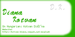 diana kotvan business card